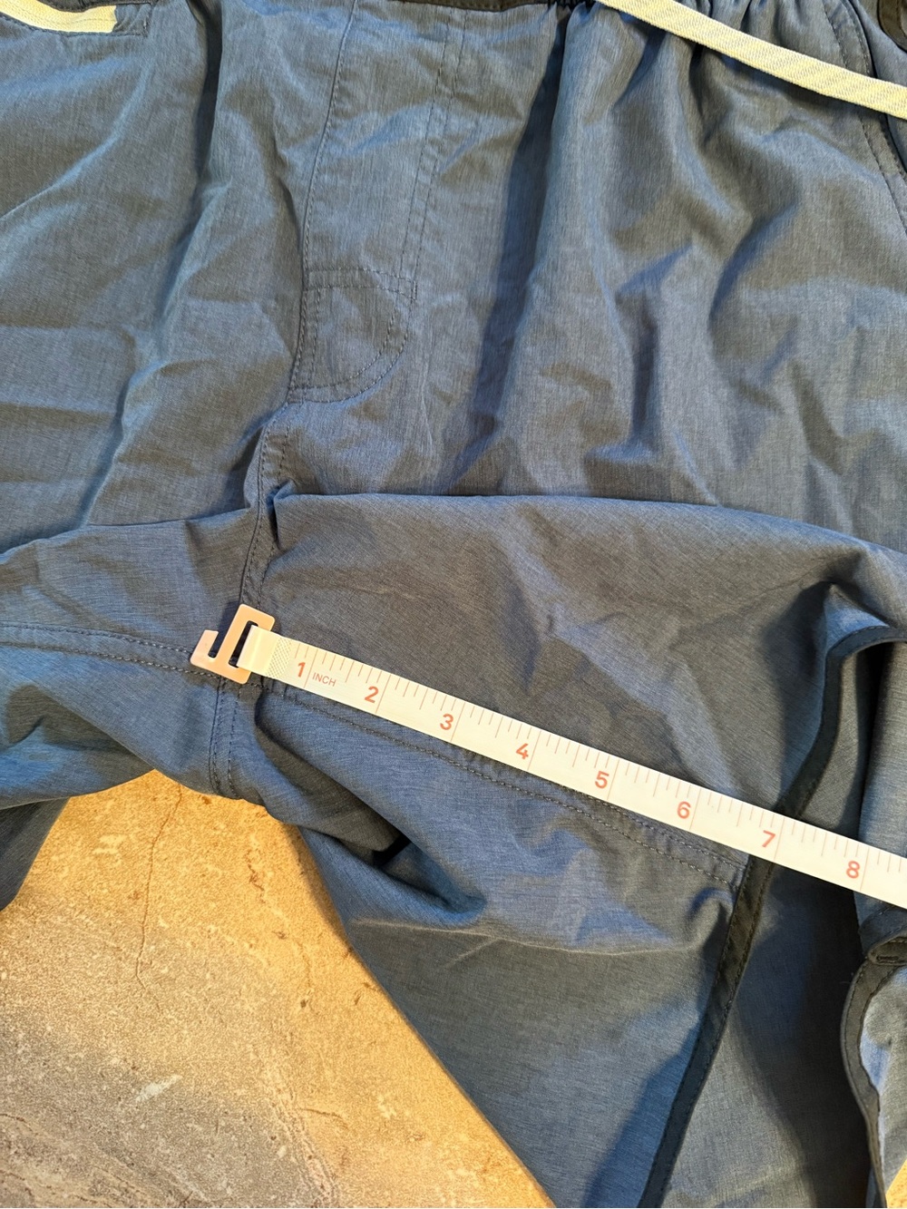 Vuori Men Azure Linen Texture Blue Unlined Drawstring Banks Shorts V330 Medium - Picture 9 of 12